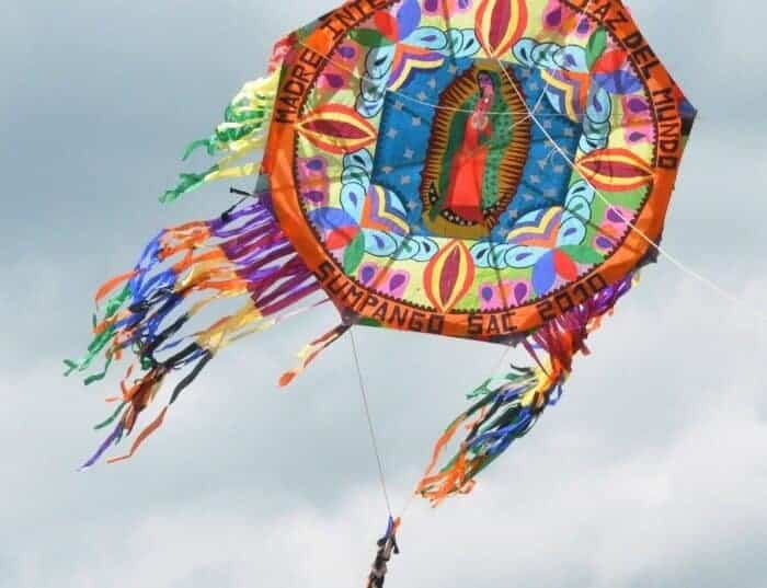 Virgin of Guadalupe kite on Day of the Dead Kite Festival Guatemala