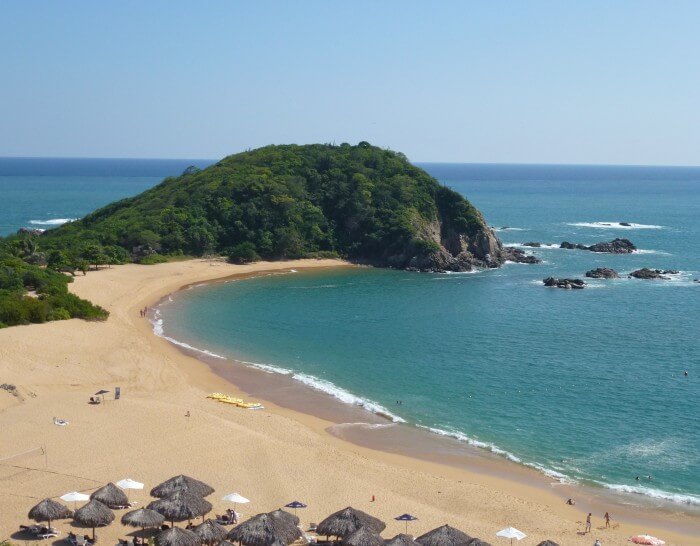 View of Conejos Bay from the Sky Bar at Secrets Huatulco 