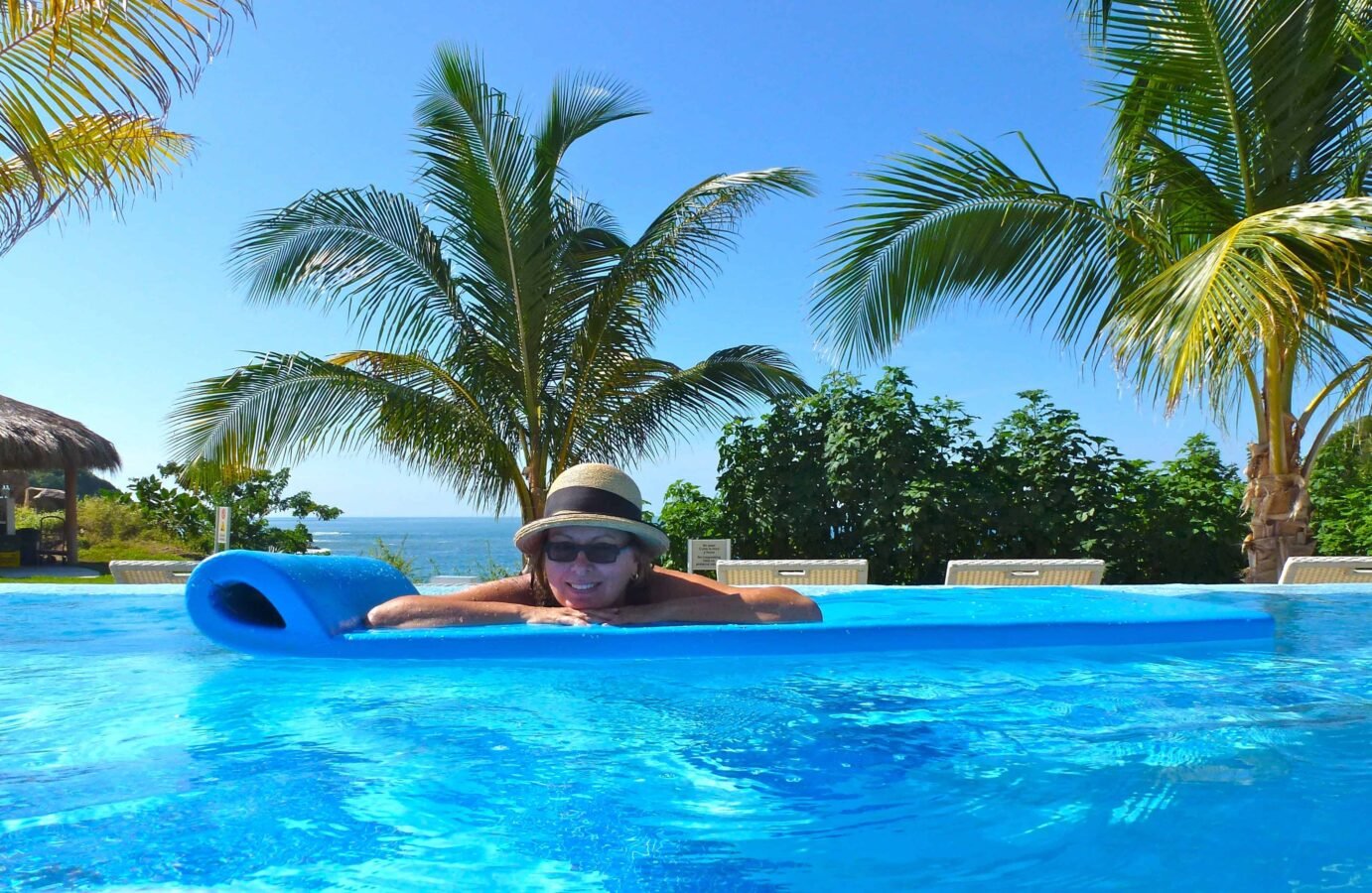 Michele Peterson in a swimming pool at Secrets Huatulco.