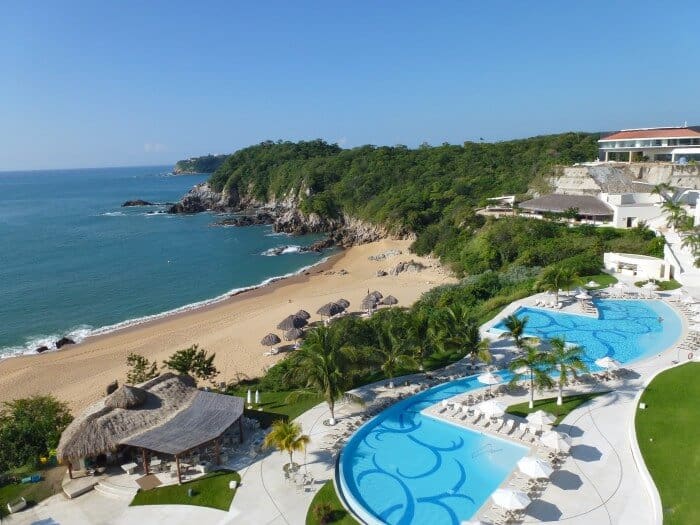 View of Conejos Bay from the Sky Bar at Secrets Huatulco 