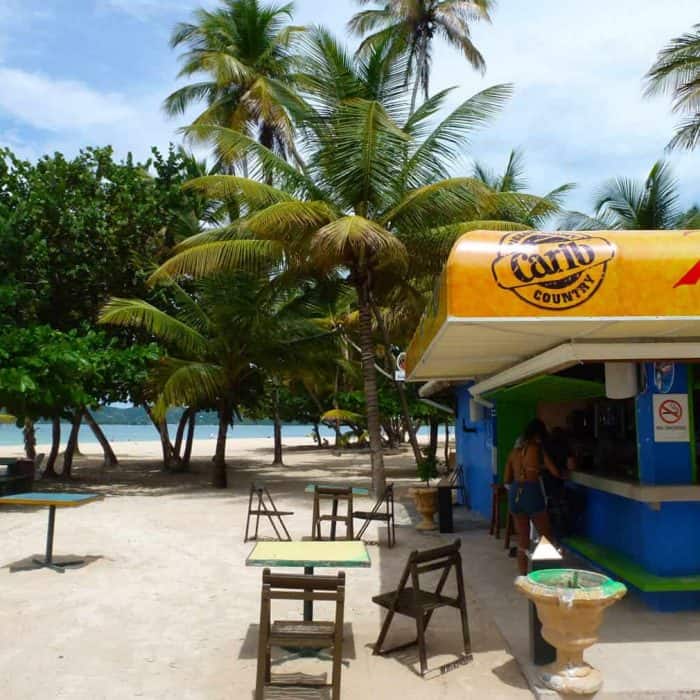 Bar on the beach at Pigeon Point in Tobago.
