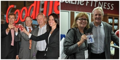 Hockey legend Darryl Sittler and David "Patch" Evans at the launch of GoodLife Fitness Toronto Pearson 