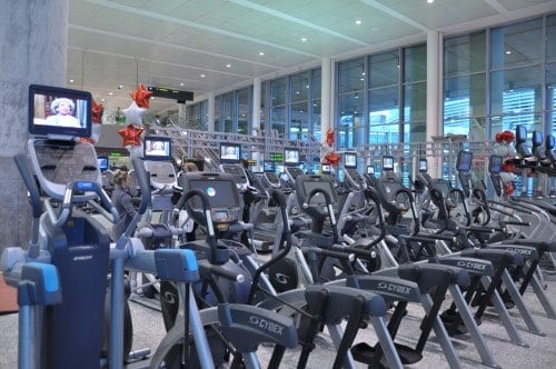 GoodLife Fitness Machines at Toronto Pearson Airport. 