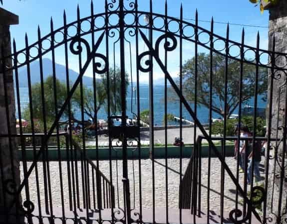 Gate at Hotel Porta del Lago in Panajachel, Guatemala. 