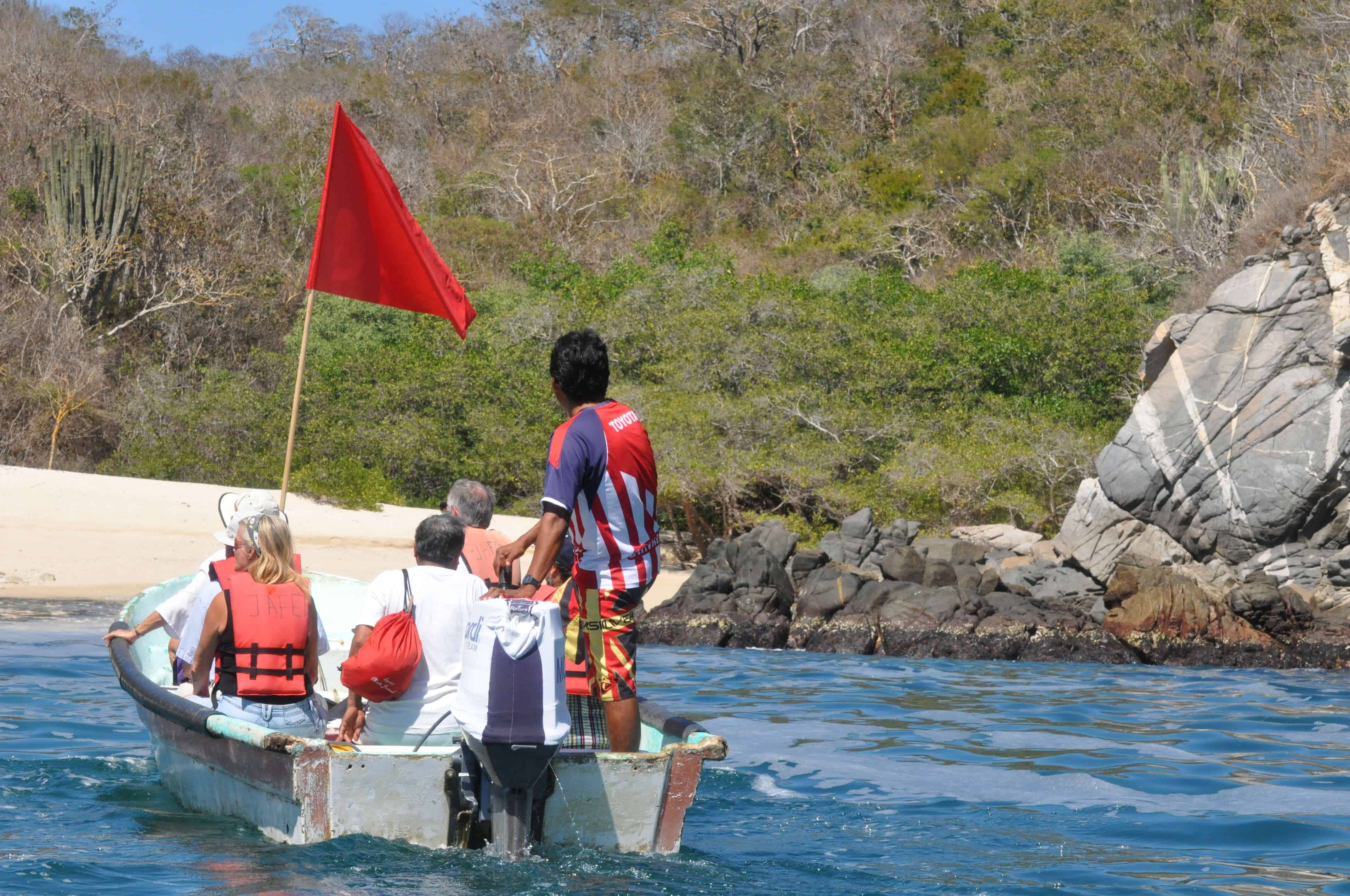 Boat headed to secret snail dye cove