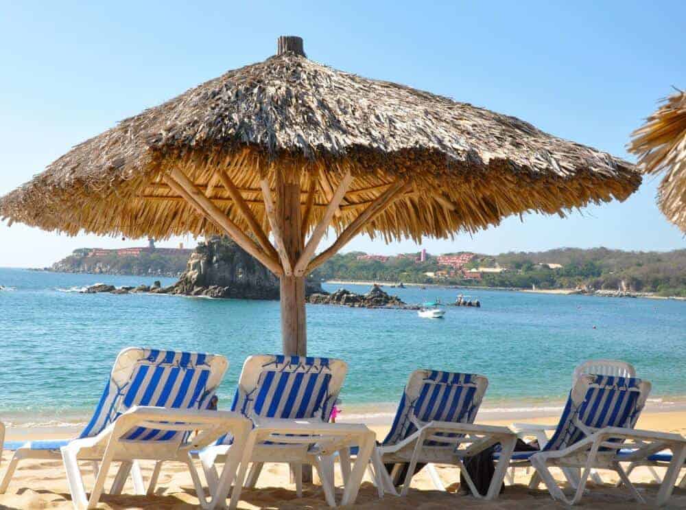 Beach chairs at Tangolunda Bay