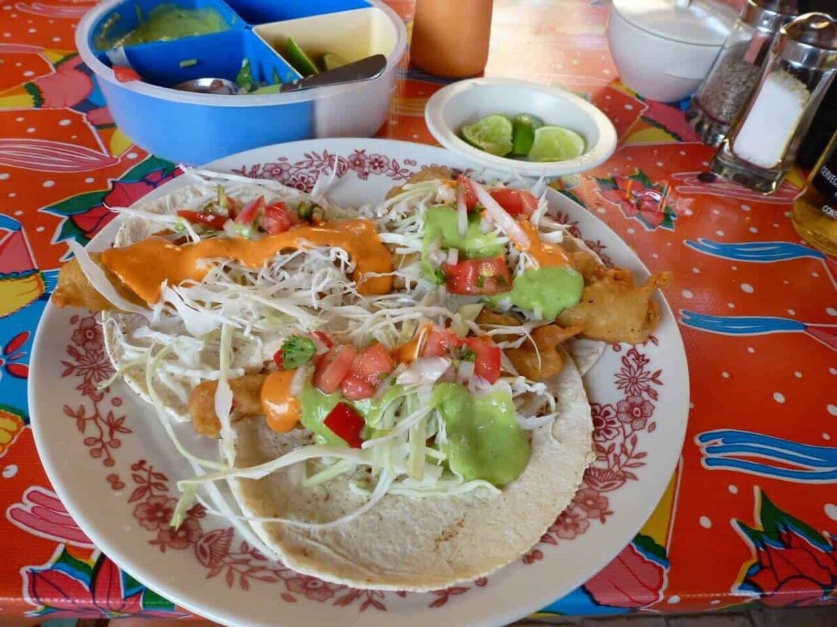 Fish tacos at Dan's Cafe Deluxe in Puerto Escondido. 