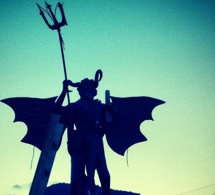 Diablo waiting to be torched in Antigua Guatemala 