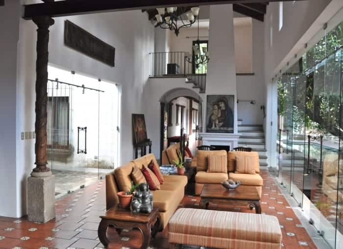 Luxurious interior of Hotel Cirilo in Antigua Guatemala 