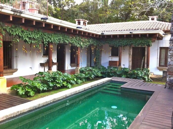 Courtyard at historic Hotel Cirilo in Antigua Guatemala 