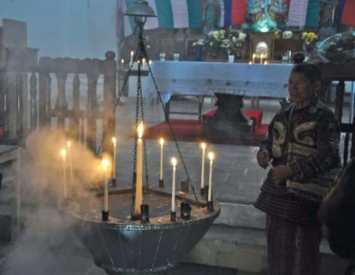 Raising candelabra in Concepcion Guatemala 