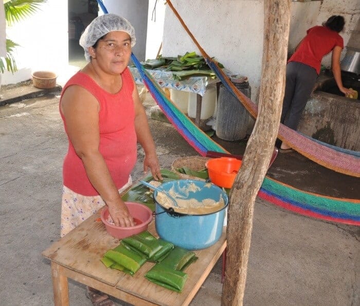 Wrapping tamales in Guatemala 