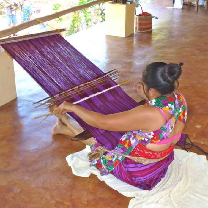 Mixteco weaver at Dreamweaver event