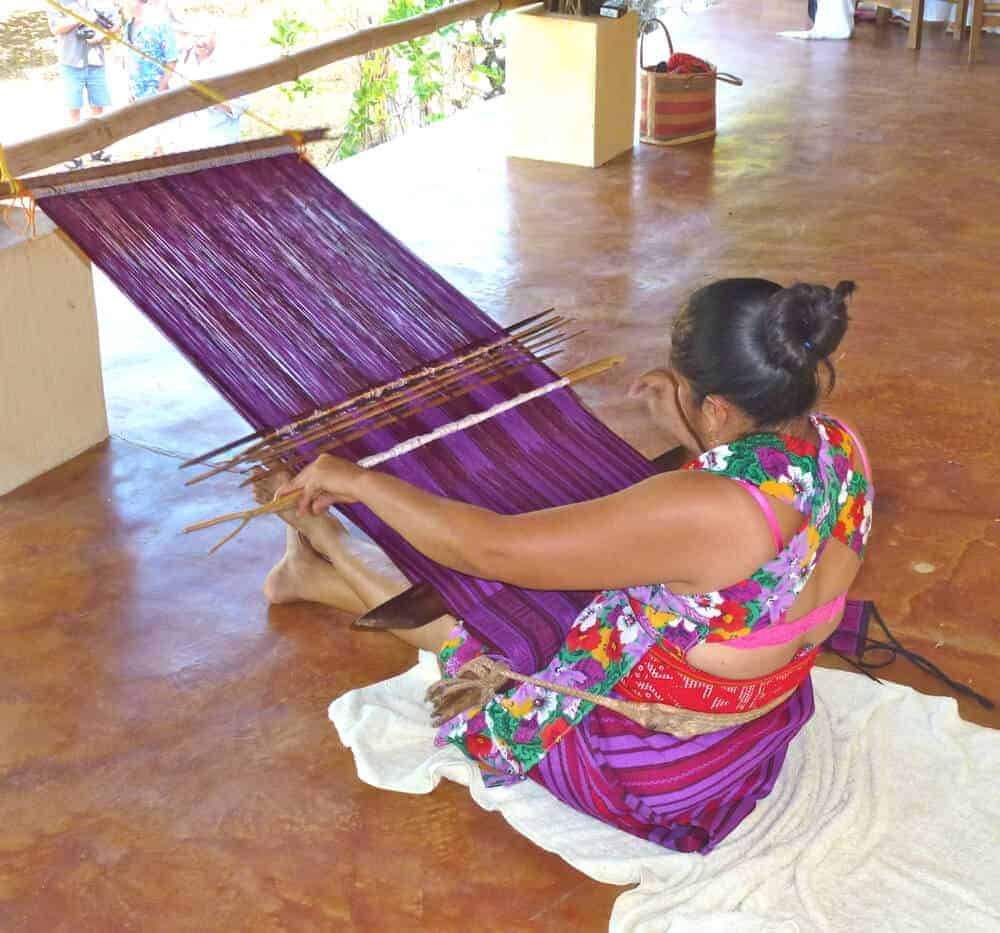 Mixteco weaver at Dreamweaver event