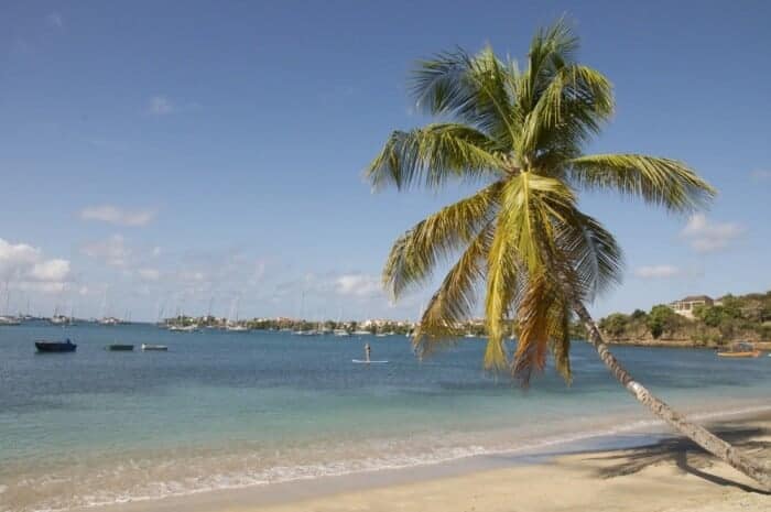 Beautiful (and swimmable) Lance Aux Epines beach in Grenada.