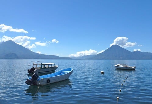 View across Lake Atitlan Guatemala