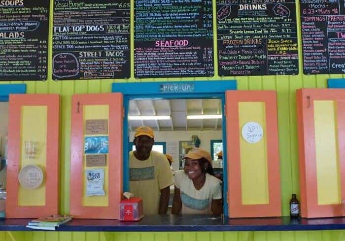Staff at Blanchard's Beach Shack, one of the best restaurants on Anguilla. 