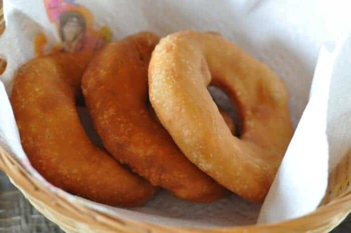 Johnny cakes in a basket a popular food on Anguilla 