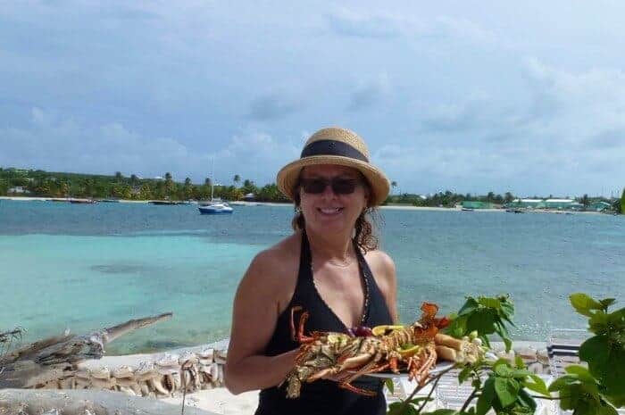 Lobster dinner at Scilly Cay