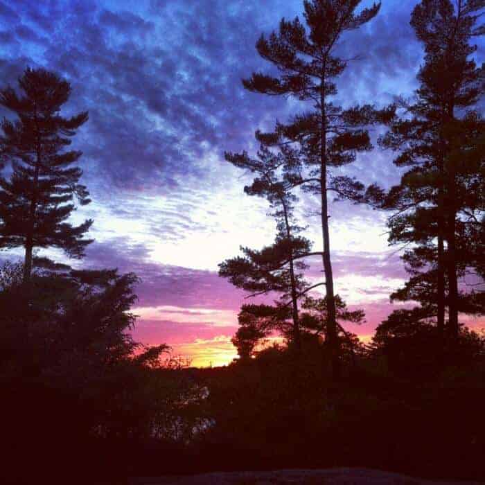 Sunset at a Muskoka Resort in Ontario cottage country 