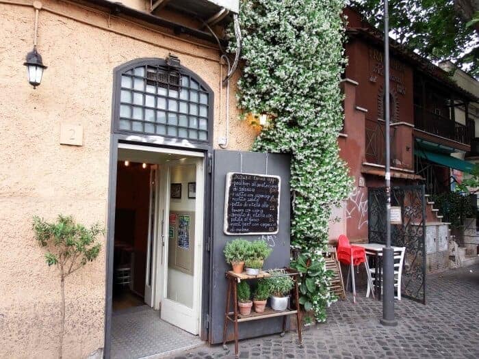 Restaurant carved into the hill in Monte Testaccio Rome. 