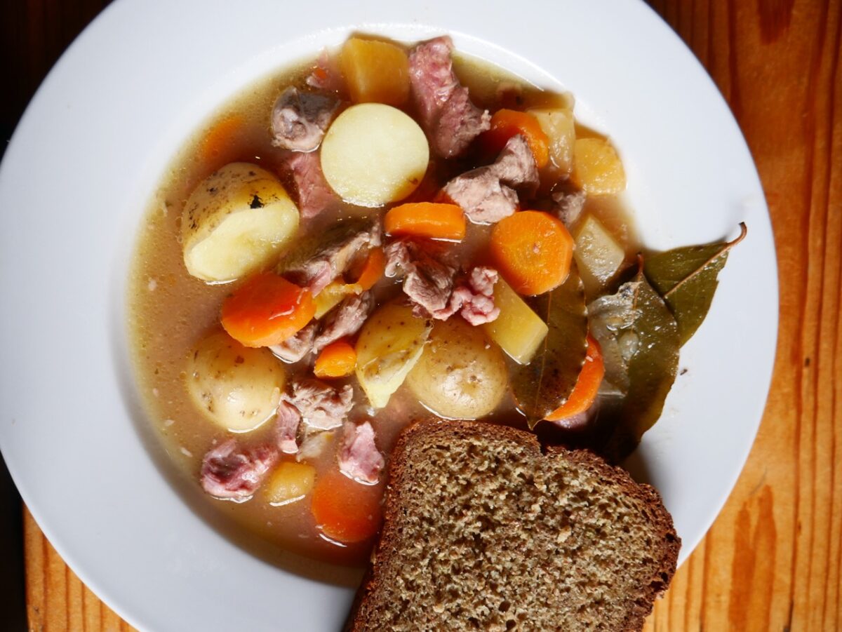 A bowl of Irealnd's national dish - Irish stew.