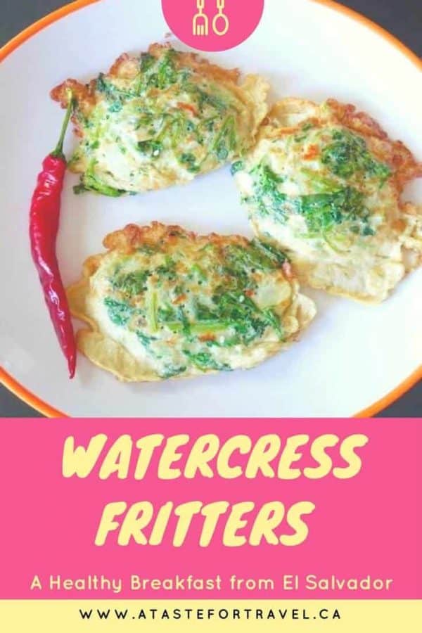 Try this delicious traditional recipe from Guatemala and El Salvador for Watercress Omelettes or Tortitas de Berro a healthy #vegetarian breakfast packed with vitamins and minerals #recipe 