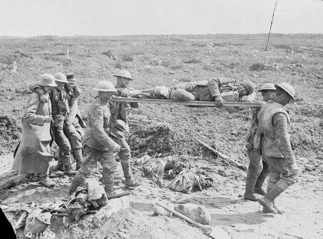 Stretcher Bearers at Vimy Ridge 1917 Library Archives