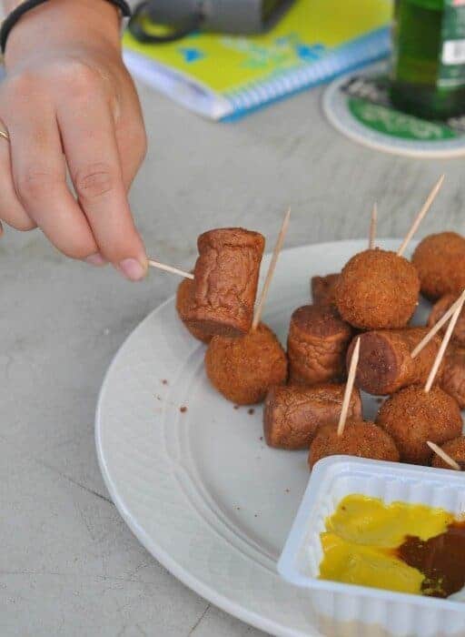 Frikandel at a 080 Dutch bar in Aruba.