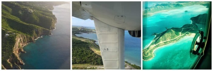 View of Antigua and Montserrat from Britten-Norman BN-2 on Fly Montserrat