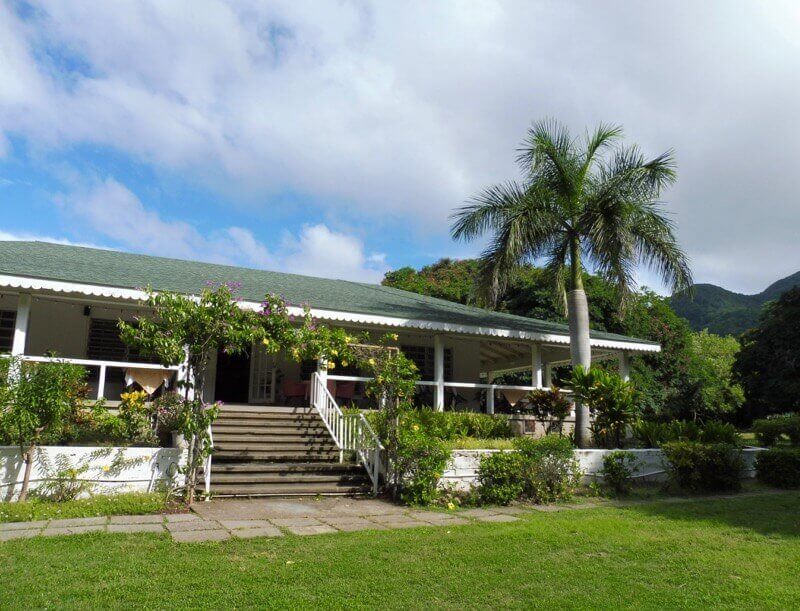 Olveston House in Montserrat on a sunny day. 