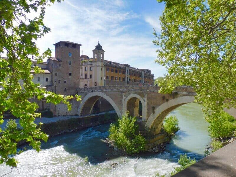 View of Ponte Cestio in Rome.