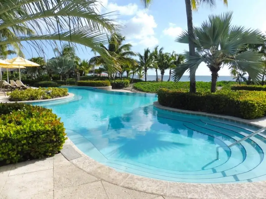 Freeform swimming pool at the Four Seasons Nevis.