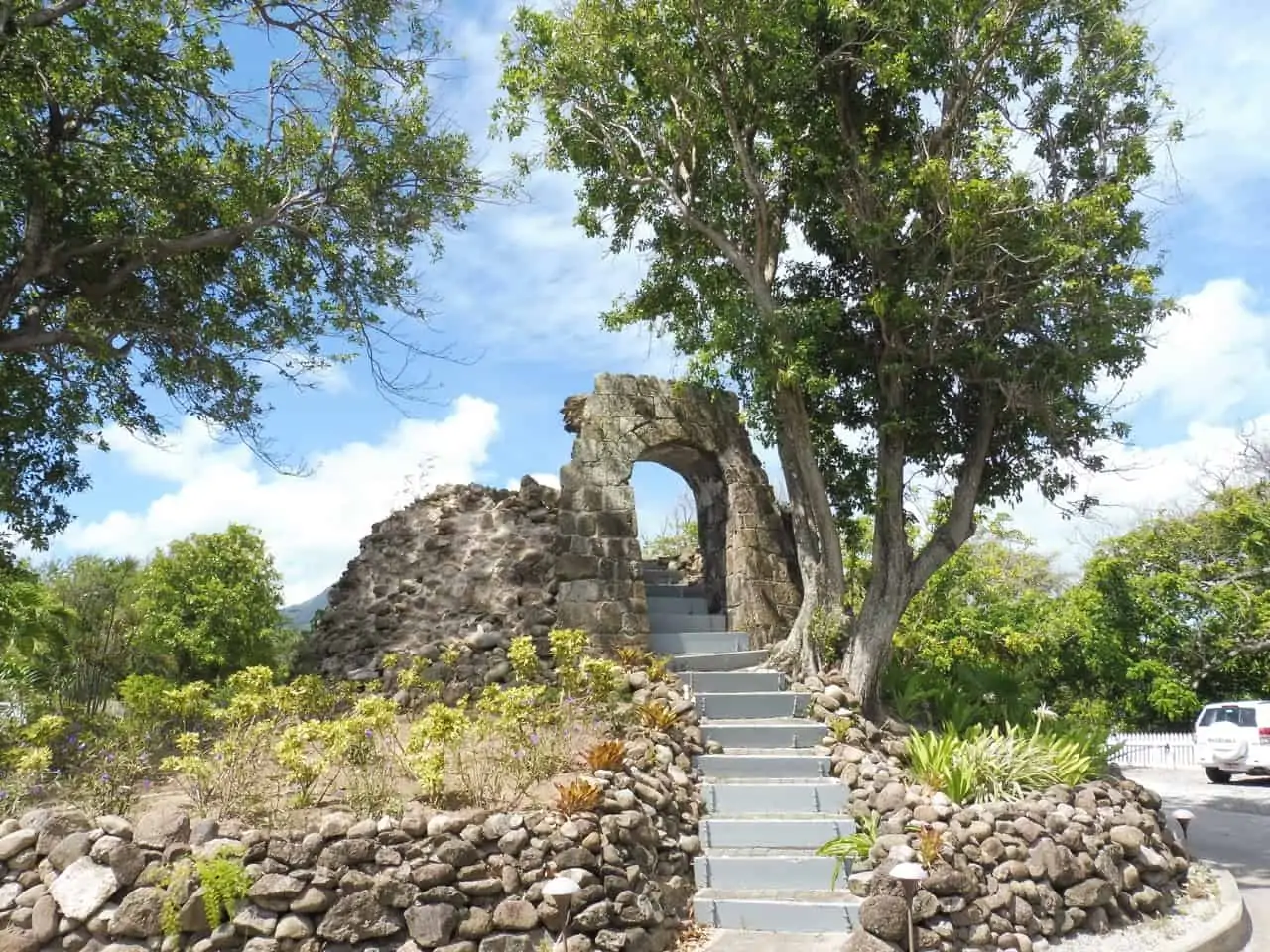 Remains of a sugar mill on the island of Nevis.