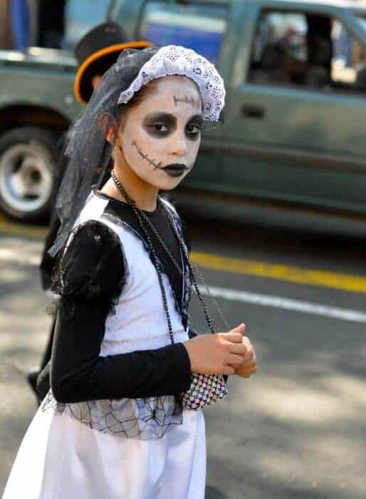 Young girl on Day of the Dead in Mexico