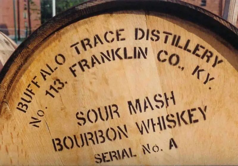 A Kentucky Bourbon barrel at Buffalo Trace Distillery.