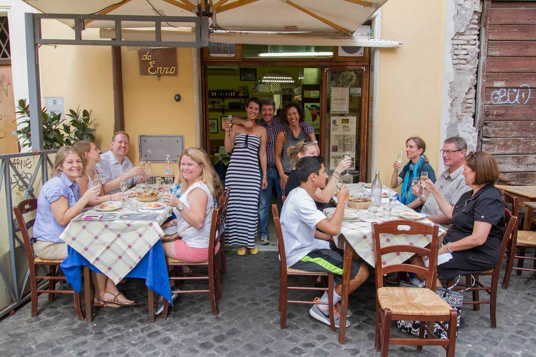 Trattoria Da Enzo is a tasty stop in Trastavere Rome on the Eating Europe Food Tour