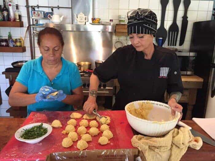 Chef Annelotte at Old Man and the Sea Ocean Villas Aruba