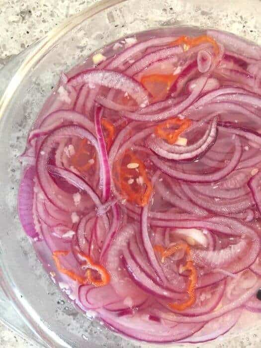 A glass bowl of siboya tempera, an authentic Aruba recipe.