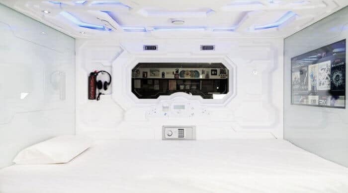 Interior of izZzleep pod at Mexico City Airport