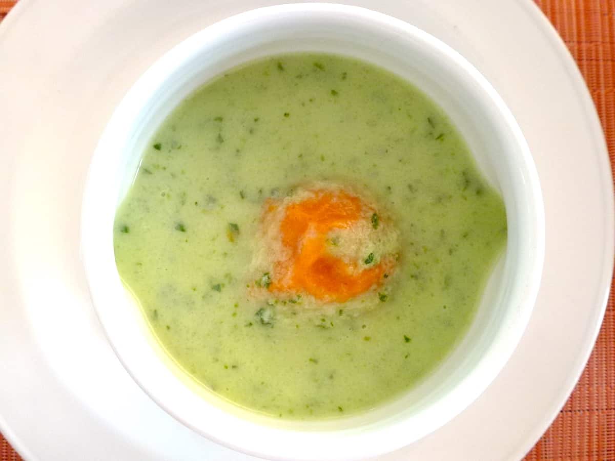 A bowl of cucumber soup at Jacala restaurant, a top place to eat on Anguilla.