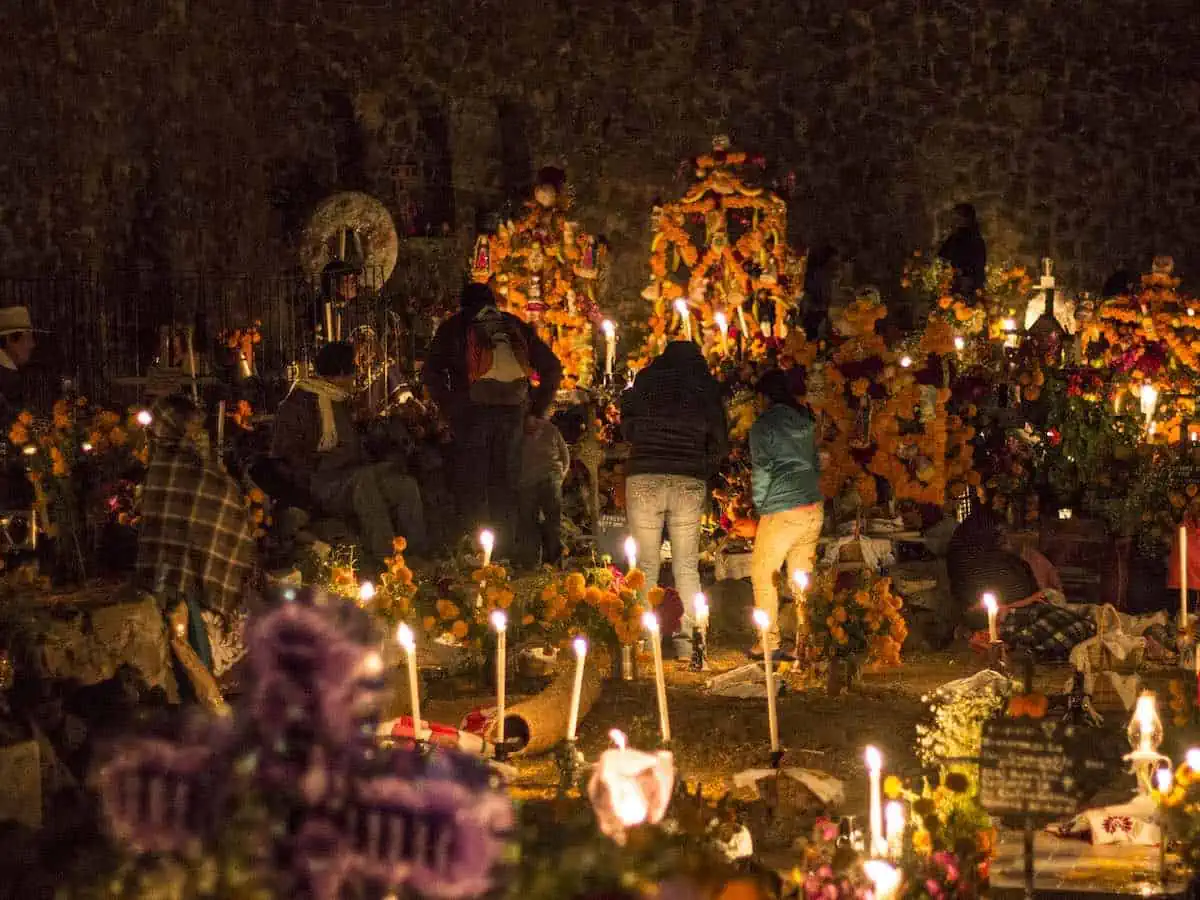 Graveside ceremonies and rituals at Day of the Dead graves on Janitzio Island. 