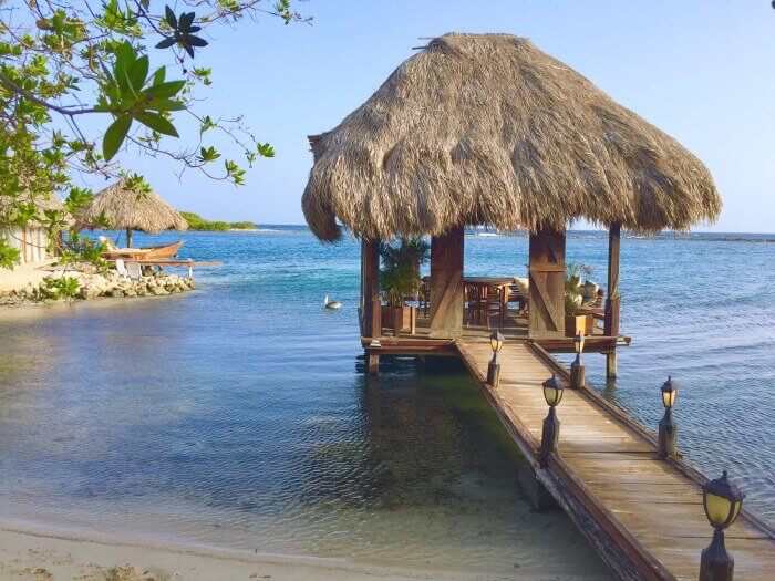 Dining cabana at Old Man and the Sea Aruba Ocean Villas