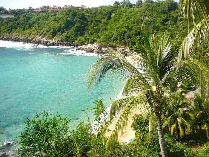 View of Carrizalillo Beach in Puerto Escondido.