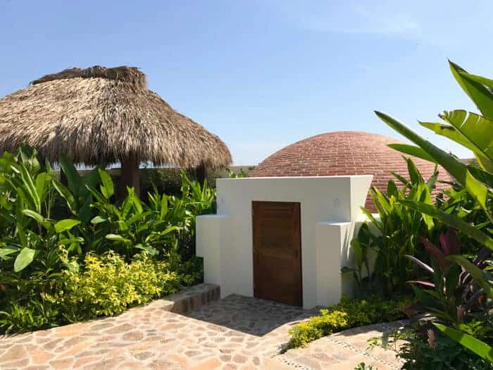 Palapa roof and temazcal spa at Vivo Resorts in Puerto Escondido