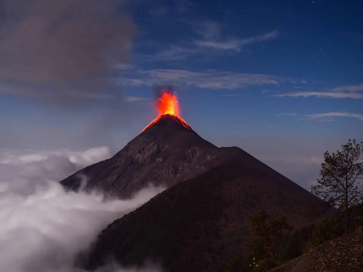Acatenango volcano in Guatemala. 