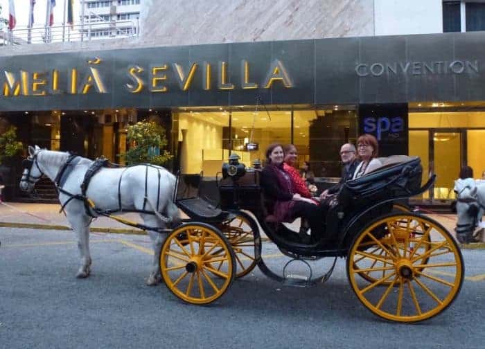 Carriage ride with Luxury Gold in Seville Spain