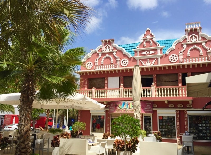 Colourful buildings in Oranjestad, Aruba.