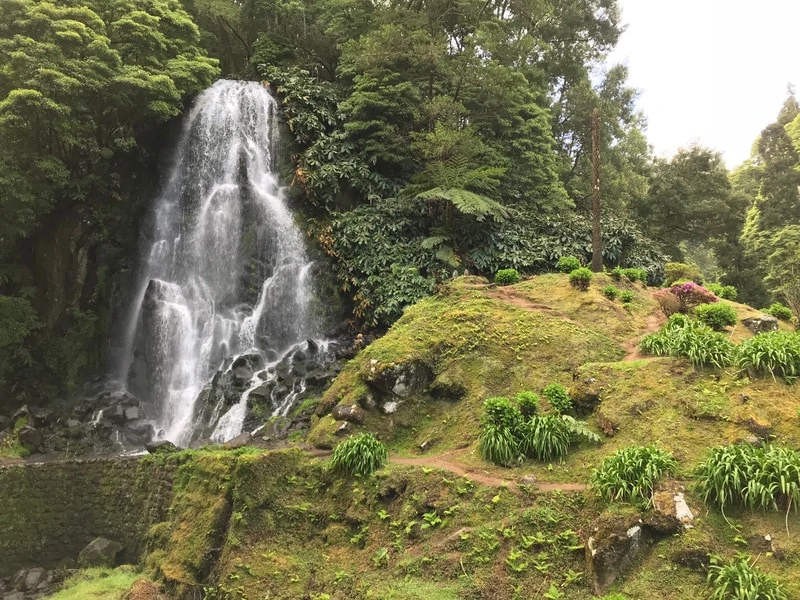 Hike or go canyoning past waterfalls at Ribeira dos Caldeiroes National Park on Sao Miguel in the Azores
