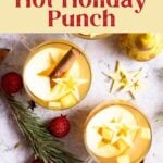 Hot Ponche Navideño with text overlay for Pinterest.